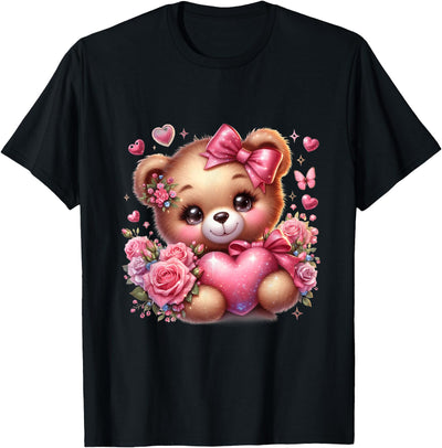 funny amazing valentine bear with heart T-Shirt