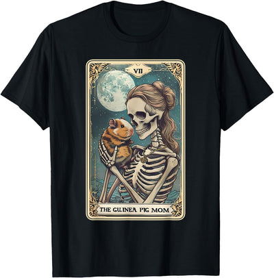 Cute Guinea Pig Skeleton Mom Tarot Card Owner Pet Lover T-Shirt