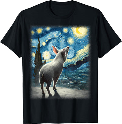 Pig Star Gazer - Artistic Van Gogh Style Starry Night Pig T-Shirt