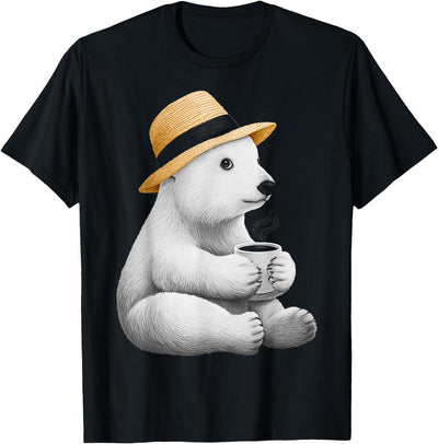 Funny Polar Bear Coffee Design T-Shirt