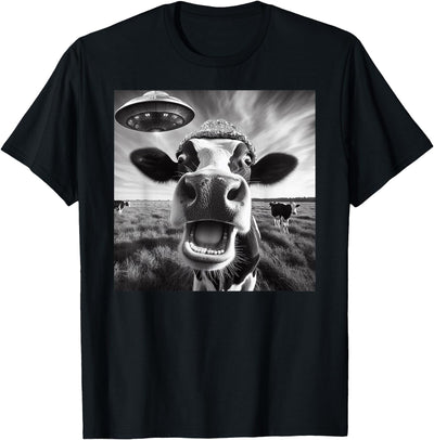 Alien Cow Ufo Funny Conspiracy Memes Selfie Ufo Encounter T-Shirt