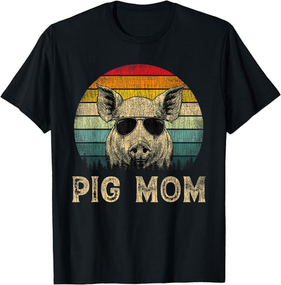 Vintage Pig Mom Pig Lovers Mommy Mother's Day T-Shirt
