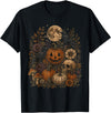 Threadrock Vintage Halloween Harvest Retro Gothic Botanical T-Shirt - Black