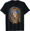 Alpacamytee Lion with Headphones and Dreads - Awesome graphic T-shirt - Black