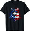We Love Cats - Patriotic Apparel & Gifts Patriotic Cat American Flag Buffalo 4th Of July Cat Lover T-Shirt - As Pictured