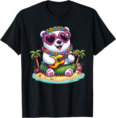 Hawaii Polar Bear Summer Costume For Women Men Polar Bear Hawaiian Costume Kids Summer Vacation Polar Bear T-Shirt