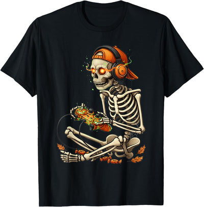 Skeleton Halloween Gamer Costume Shirt Boys Halloween Skeleton Gamer Video Gaming Mens Boys Kids Tees T-Shirt