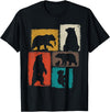 Bear Asymmetrical Collage Design Bear Vintage Collage Outdoorsman Wildlife Lover T-Shirt - Black