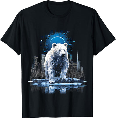 Polar Bear Love Polygon Animal Art Graphic T-Shirt