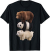 Funny Stacked Bear Panda Polar Bear Animal We Bears Realistic Stacked Bares Meme Animal T-Shirt - Black