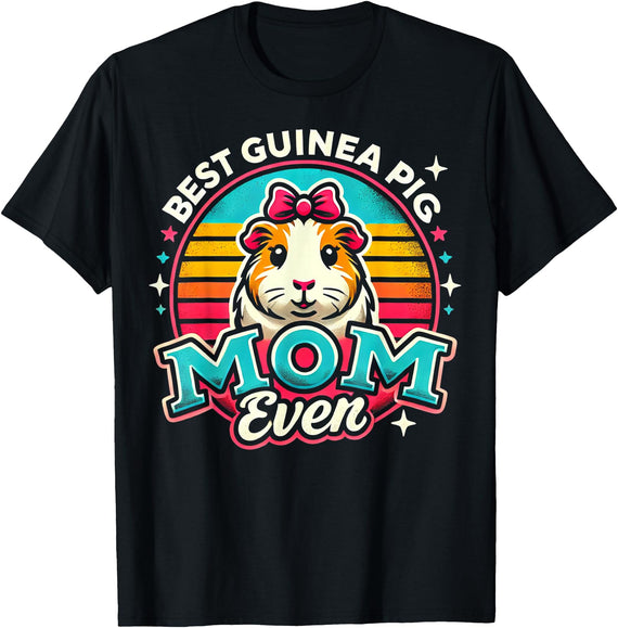 Guinea Pig Mom BY TEERA Guinea Pig Mom Funny Guinea Pigs Lover Owner Women T-Shirt - Black
