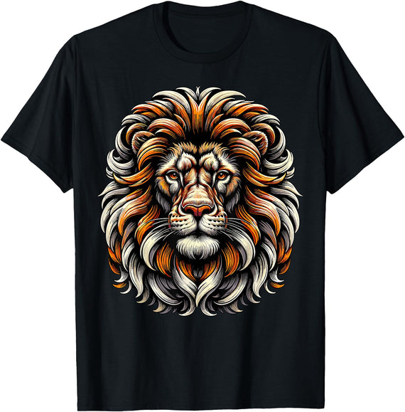 Lion Lover Face Wild Animal Lion Face Animal Lion T-Shirt - Black