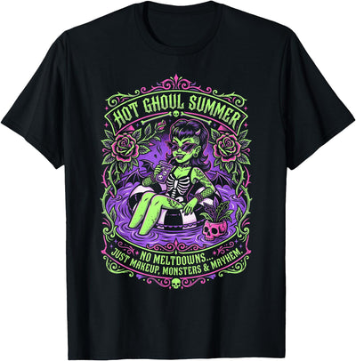 Hot Ghoul Summer Girl Funny Halloween Beach T-Shirt