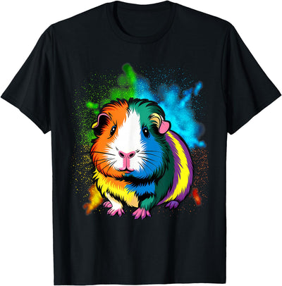 Cute Guinea Pig Rainbow Design for Lovers T-Shirt