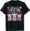 250th Patriotic 250 Years of Freedom 250th America Funny Pigs Patriotic 250 Years of Freedom T-Shirt - Black