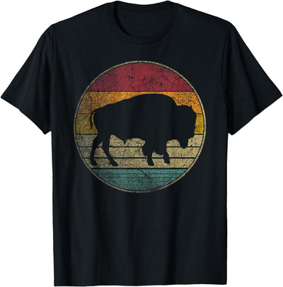 Cow Buffalo Distressed Retro Bison Animal Lover Dad T-Shirt