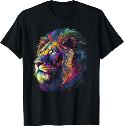 colorful lion head pop art for lover lions King of Animals T-Shirt