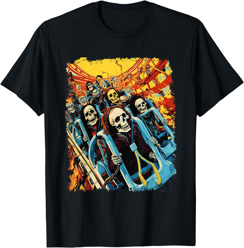 Amortuus Skeleton Roller Coaster T-Shirt - Black