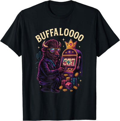Desert Jackpot Vibes Funny Buffaloooo Casino Buffalo Slot T-Shirt