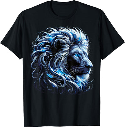 Lion Blue Eyes Zoo Animal Lion T-Shirt