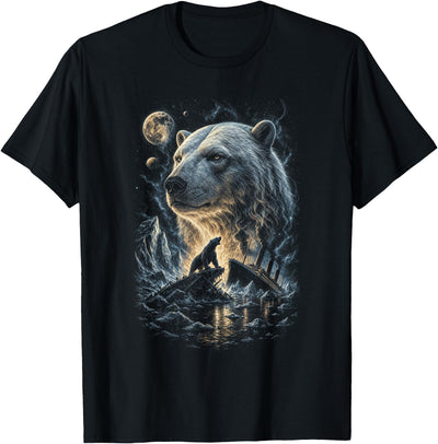 Polar Bear Howling Moon Iceberg Titanic T-Shirt