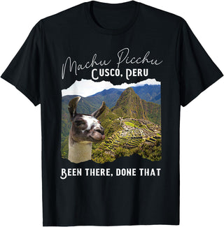 Machu Picchu Souvenir Llama Machu Picchu T-Shirt - Black