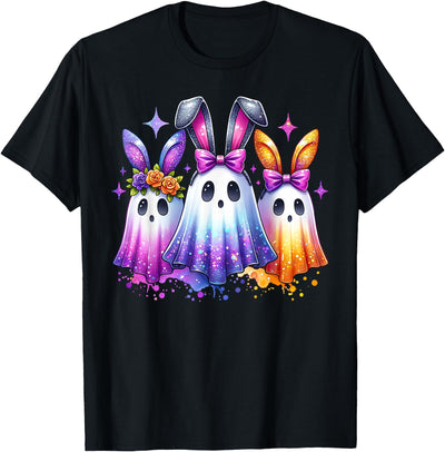 Sparkly Ghost Bunnies with Bows T-Shirt