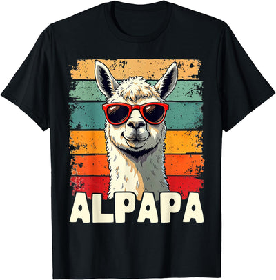 Retro Alpaca and Llama Fan tee for Dads ALPAPA Funny Dad Father's Day Alpaca and Llama Lovers T-Shirt