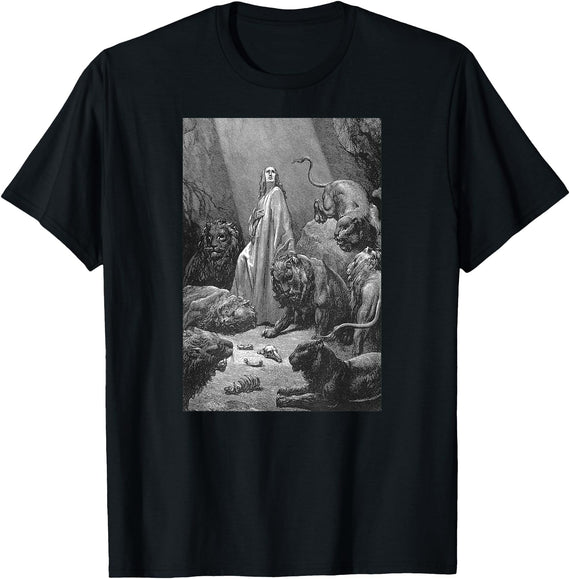 Urban Empyre Gustave Dore Daniel in the Lions Den T-Shirt - Black