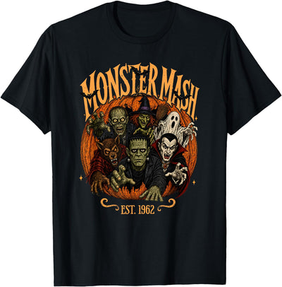 Vintage Classic Horror Pumpkin Halloween Vintage Classic Horror Characters with Pumpkin Halloween T-Shirt