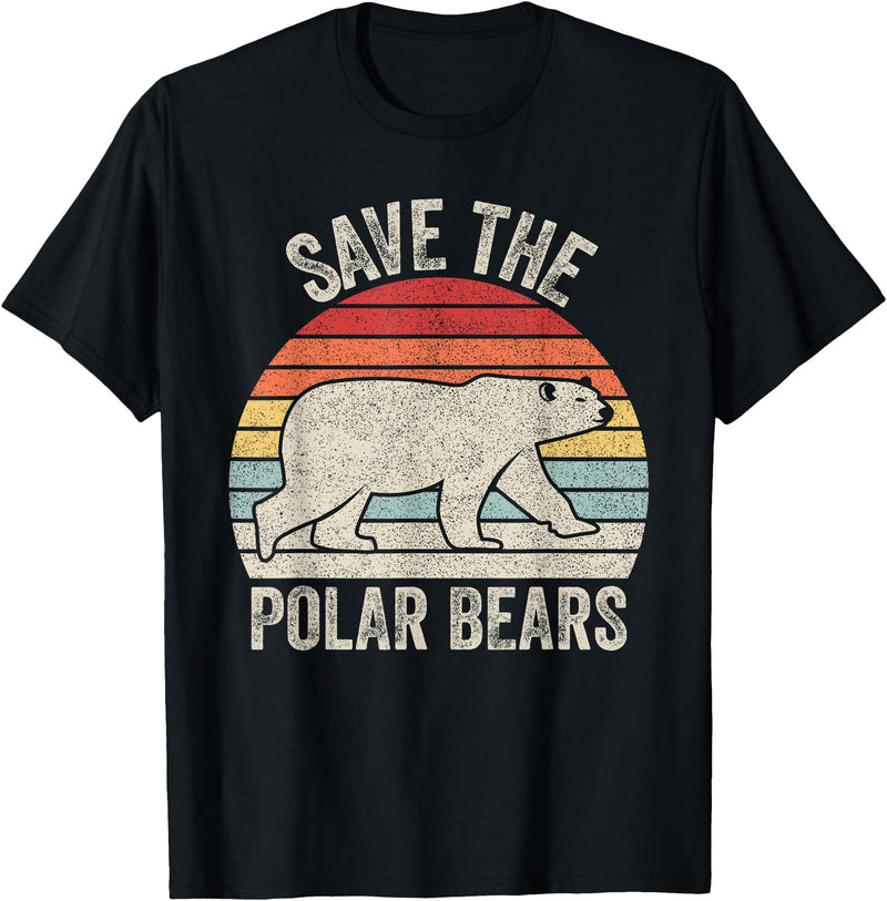 Catch Some Rays Save the Polar Bears Endangered Arctic T-Shirt - Black