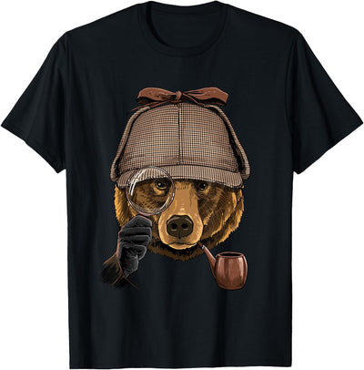 Bear Detective Wildlife Bear Animal Lover T-Shirt