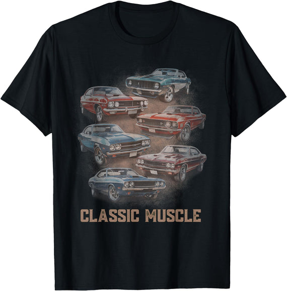 Retro American Vintage Classic Muscle Car Costume American Car Classic Muscle Car Vintage Novelty Retro Design T-Shirt -