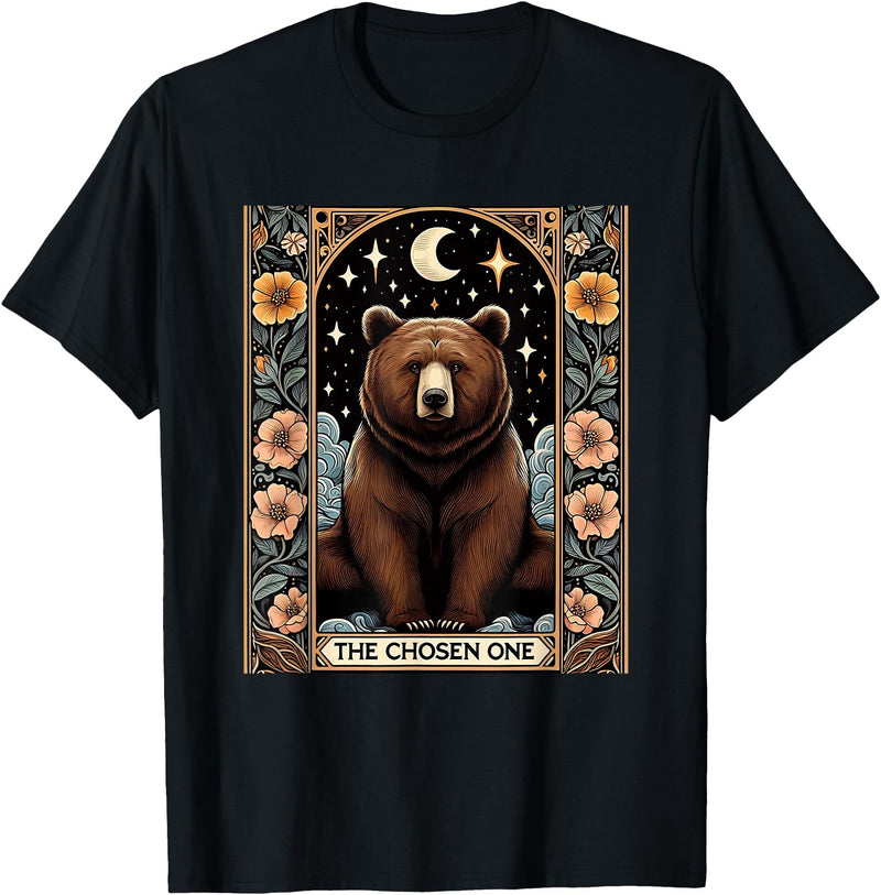 Funny I Choose the Bear Tarot Card Women Girls Trending T-Shirt - Black