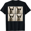 Retro Llama Portrait with Sunglasses Funny Llama Lover Cute Llama Photo Booth T-Shirt - Black