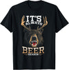 Hunted Apparel It's Always Beer Season Bear Deer Beer Funny Hunter Hunting T-Shirt - Black