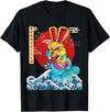 BunnyZilla Vintage Funny Cute Rabbit Art Japanese Sunset T-Shirt in Black