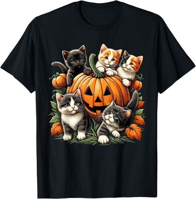 Cat Funny Halloween Halloween Cat Pumpkin T-Shirt