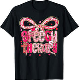 Speech Language Pathologist Valentines Day SLP Therapy T-Shirt - Black