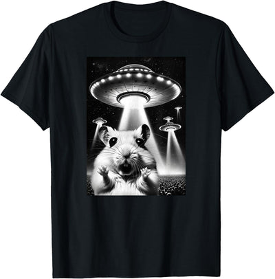 Hamster UFO | Funny Invasion Meme Alien Hamster UFO Selfie T-Shirt