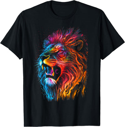 Fire of God, lion Animal roaring lion workout positive T-Shirt