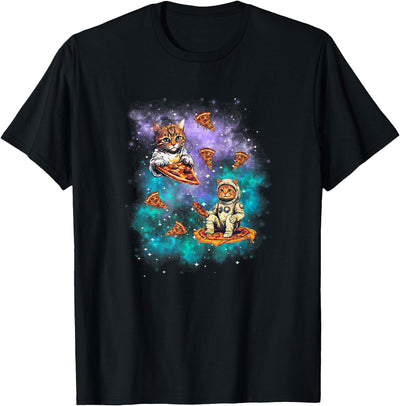 Kitty Galaxy Pizza Space Cat Pizza Riding Space Cat Pizza Food Cosmic Pizza Funny Cat In Space T-Shirt