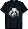 Panda Lover Theme Designs Panda Bear Face Graphic Art Design T-Shirt - Black