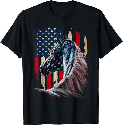 Patriotic Horse American Flag Horse Vintage Patriotic Horse American Flag - Horse Vintage T-Shirt Small