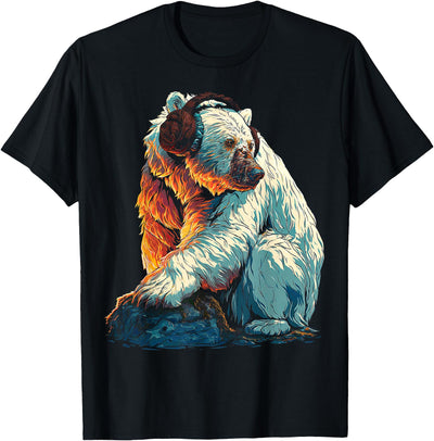 Headphone Graphic Illustration Polar Bear T-Shirt