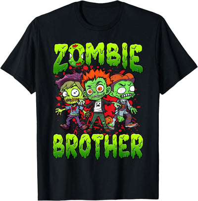 Funny Zombie Lovers Birthday Party Family Matching Zombie Brother Halloween Costume Family Matching T-Shirt