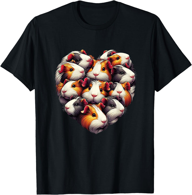 Guinea pigs Artwork Co by MNI Guinea pigs Love Heart of Kids women Teen Girls T-Shirt - Black