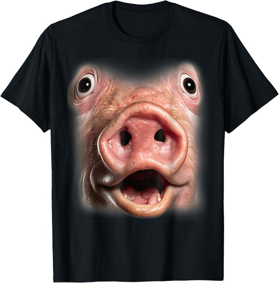 Funny Meme Tees Funny Pig Face Funny Oddly Specific Dank Meme T-Shirt - Black