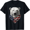 Polar Bear Patriotic USA Aesthetic Polar Bear 4th Of July Patriotic USA Kids Boys Girls Women T-Shirt - Black