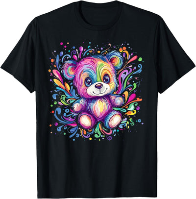 Rainbow Splash Teddy Bear T-Shirt
